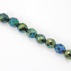 8mm Metallic Green Iris Fire Polished Bead-General Bead