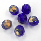 8mm Cobalt/Gold Fire Polished Bead-General Bead