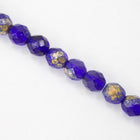8mm Cobalt/Gold Fire Polished Bead-General Bead