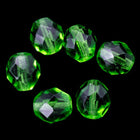 8mm Transparent Christmas Green Fire Polished Bead-General Bead