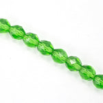 8mm Transparent Christmas Green Fire Polished Bead-General Bead