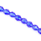 8mm Transparent Dark Sapphire Fire Polished Bead-General Bead