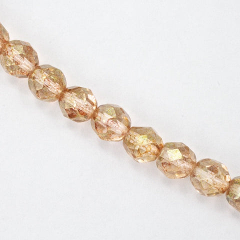 8mm Gold Luster Rose Fire Polished Bead-General Bead