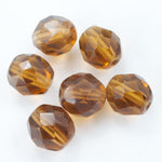 8mm Transparent Smoked Topaz Fire Polished Bead-General Bead