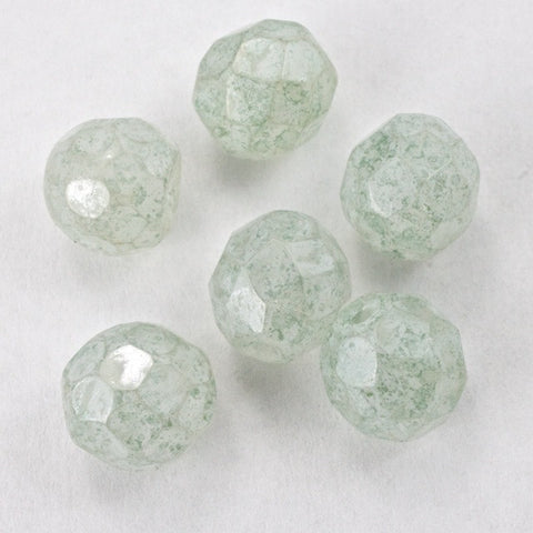 8mm Stone Matte Luster Mint Fire Polished Bead-General Bead