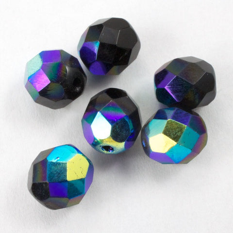 8mm Jet AB Fire Polished Bead-General Bead