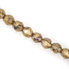 8mm Gold Luster Light Gold Fire Polished Bead-General Bead