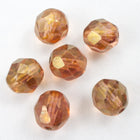 8mm Gold Luster Amber Fire Polished Bead-General Bead