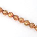 8mm Gold Luster Amber Fire Polished Bead-General Bead