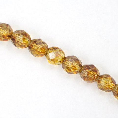 8mm Luster Topaz Fire Polished Bead-General Bead
