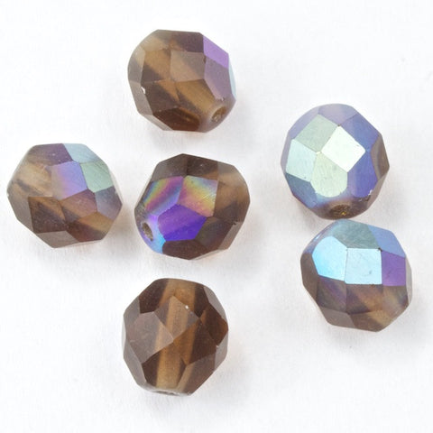 8mm Matte Smoked Topaz AB Fire Polished Bead-General Bead
