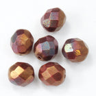 8mm Metallic Copper Iris Fire Polished Bead-General Bead