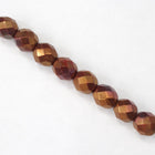 8mm Metallic Copper Iris Fire Polished Bead-General Bead