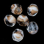 8mm Agate Crystal/Brown Fire Polished Bead-General Bead
