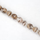 8mm Agate Crystal/Brown Fire Polished Bead-General Bead