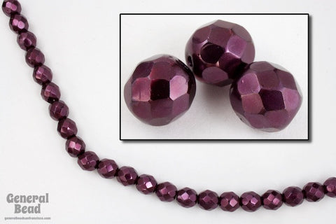 8mm Pearl Amethyst Fire Polished Bead-General Bead