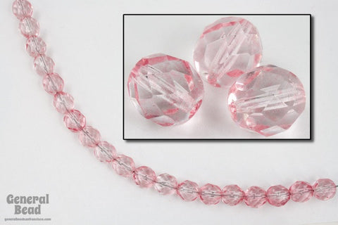 8mm Transparent Light Pink Fire Polished Bead-General Bead