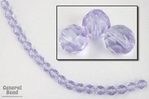 8mm Transparent Lilac Fire Polished Bead-General Bead