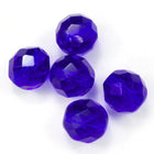 10mm Transparent Cobalt Fire Polished Bead-General Bead