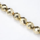 10mm Metallic Gold Fire Polished Bead-General Bead