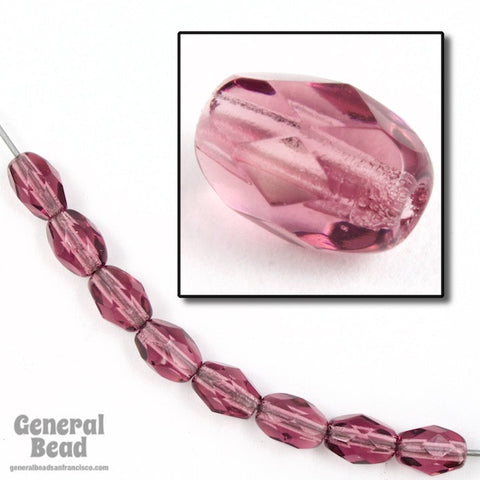 4mm x 6mm Transparent Amethyst Faceted Oval Bead-General Bead