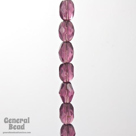 5mm x 7mm Amethyst Oval Fire Polished Bead-General Bead