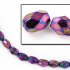 5mm x 7mm Purple Iris Oval Fire Polished Bead #GCC009