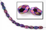 5mm x 7mm Purple Iris Oval Fire Polished Bead #GCC009