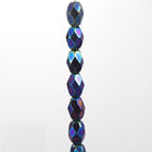 4mm x 6mm Blue Iris Faceted Oval Bead #GCB012
