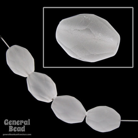 8mm x 12mm Matte Crystal Oval Fire Polished Bead-General Bead