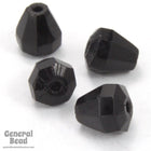 6.5mm x 6mm Black Faceted Pear Bead-General Bead