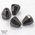 6.5mm x 6mm Gunmetal Faceted Pear Bead-General Bead