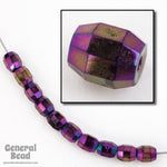5mm x 6mm Purple Iris Faceted Barrel-General Bead