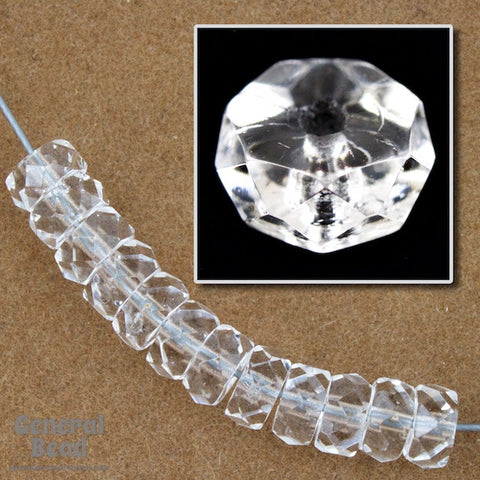3mm x 6mm Transparent Crystal Faceted Rondelle-General Bead