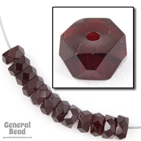 3mm x 6mm Transparent Garnet Faceted Rondelle-General Bead