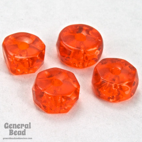 3mm x 6mm Transparent Orange Faceted Rondelle-General Bead