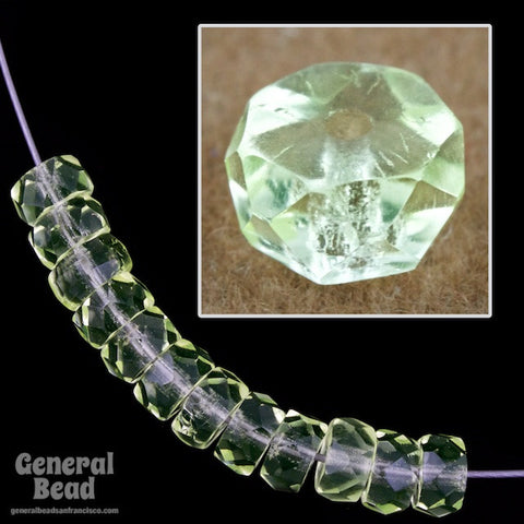 3mm x 6mm Transparent Jonquil Faceted Rondelle-General Bead