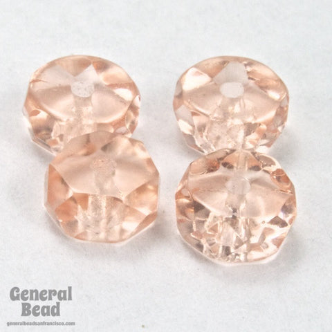 3mm x 6mm Transparent Rose Faceted Rondelle-General Bead