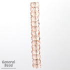 3mm x 6mm Transparent Rose Faceted Rondelle-General Bead
