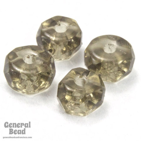 3mm x 6mm Transparent Black Diamond Faceted Rondelle-General Bead