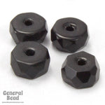 3mm x 6mm Opaque Black Faceted Rondelle-General Bead