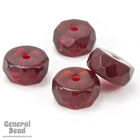 4mm x 8mm Transparent Garnet Faceted Rondelle (12 Pcs) #GCI005-General Bead