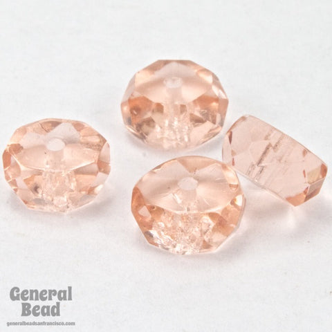 4mm x 8mm Transparent Rose Faceted Rondelle (12 Pcs) #GCI010-General Bead