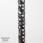 4mm x 8mm Opaque Hematite Faceted Rondelle (12 Pcs) #GCI016-General Bead
