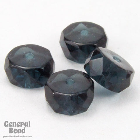 4mm x 8mm Transparent Montana Faceted Rondelle (12 Pcs) #GCI020-General Bead