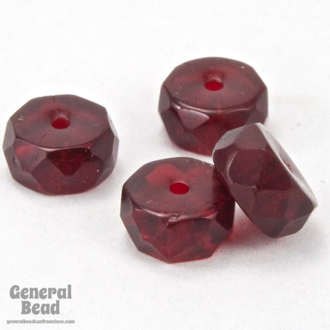 4mm x 8mm Transparent Ruby Faceted Rondelle (12 Pcs) #GCI021-General Bead