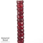 4mm x 8mm Transparent Ruby Faceted Rondelle (12 Pcs) #GCI021-General Bead