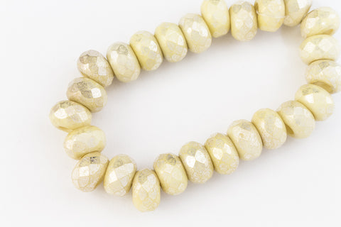 6mm x 9mm Mercury Wash Ivory Roller Bead #GCI202-General Bead