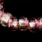 6mm x 9mm Silver Lined Fuchsia/Crystal Roller Bead #GCI204-General Bead