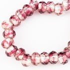 6mm x 9mm Silver Lined Fuchsia/Crystal Roller Bead #GCI204-General Bead